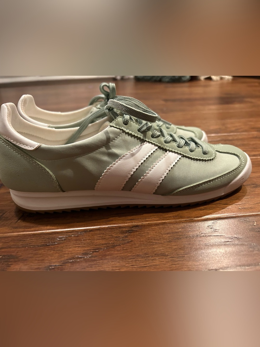 Madden Girl Sage Green & White Retro Sneaker
